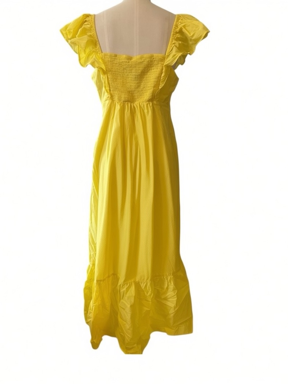 ❤️ Anthropologie x FARM Rio Yellow Ruffle Maxi Dress - Picture 7 of 13